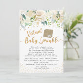 White Floral Virtual Baby Sprinkle baby shower Invitation (Standing Front)