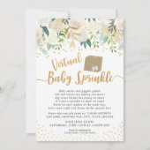 White Floral Virtual Baby Sprinkle baby shower Invitation (Front)