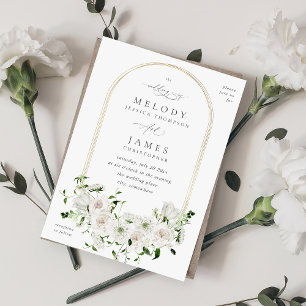White Floral Wedding 2 Invitation