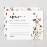 White Floral Wedding Advice Card<br><div class="desc">This stylish & elegant Wedding Advice Card features gorgeous hand-painted watercolor wildflowers arranged in a lovely bouquet perfect for spring,  summer,  or fall weddings. Find matching items in the White Boho Wildflower Wedding Collection.</div>