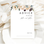 White Floral Wedding Advice Card<br><div class="desc">We designed this White Floral Wedding Advice Card to complete your rustic dark tropical wedding. With its bohemian watercolor greenery to its modern boho winter flowers, including protea, dahlia, and dried lotus, the design is sure to set off your moody, minimalist green and white theme. Change the text and add...</div>