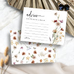 White Floral Wedding Advice Card<br><div class="desc">This stylish & elegant Wedding Advice Card features gorgeous hand-painted watercolor wildflowers arranged in a lovely bouquet perfect for spring,  summer,  or fall weddings. Find matching items in the White Boho Wildflower Wedding Collection.</div>