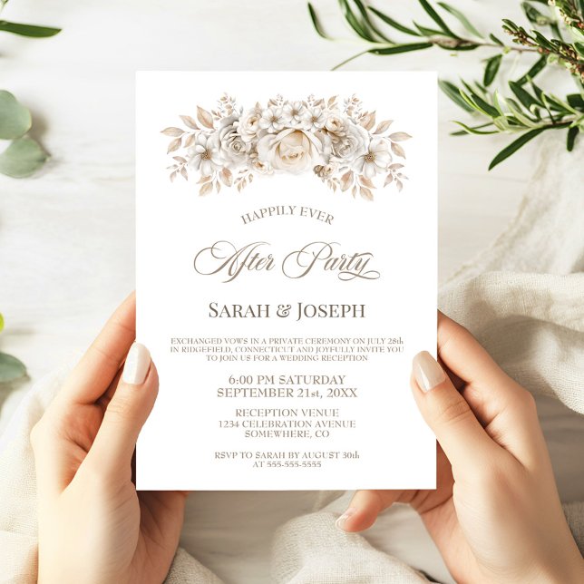 White Floral Wedding After Party Invitation (Creator Uploaded)