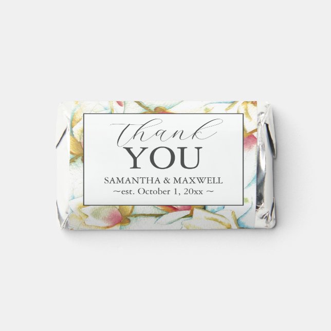 White Floral Wedding Candy Favors (Front)