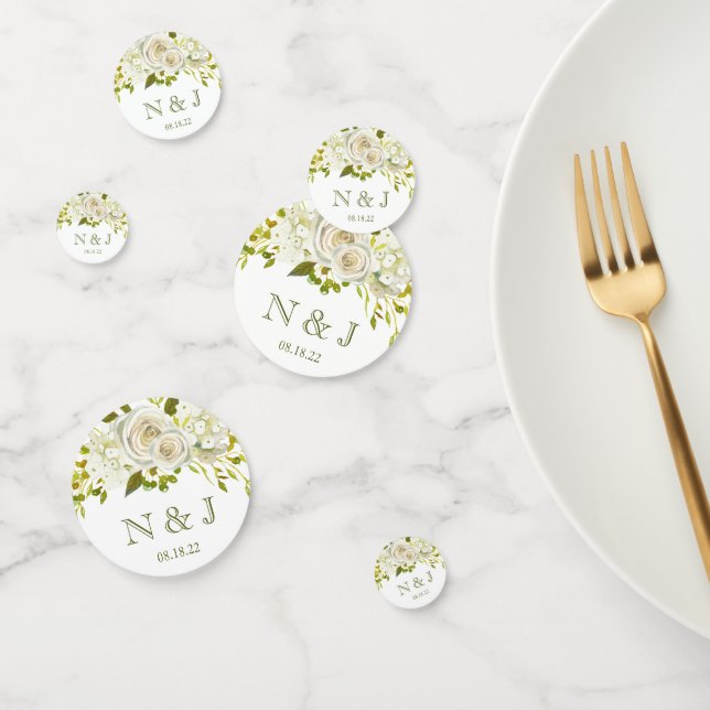 White Floral Wedding Confetti (Group)
