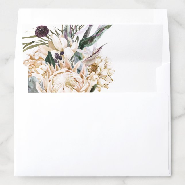 White Floral | Wedding Envelope Liner (In Envelope)