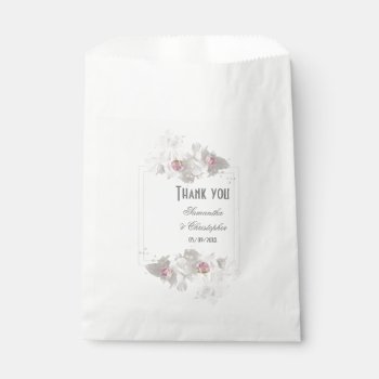 White Floral Wedding Favor Bag by personalized_wedding at Zazzle