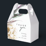 White Floral Wedding Favor Box<br><div class="desc">We designed this white floral wedding favor box to complete your rustic dark tropical wedding. With its bohemian watercolor greenery to its modern boho winter flowers, including protea, dahlia, and dried lotus, the design is sure to set off your moody, minimalist green and white theme. Change the text and add...</div>