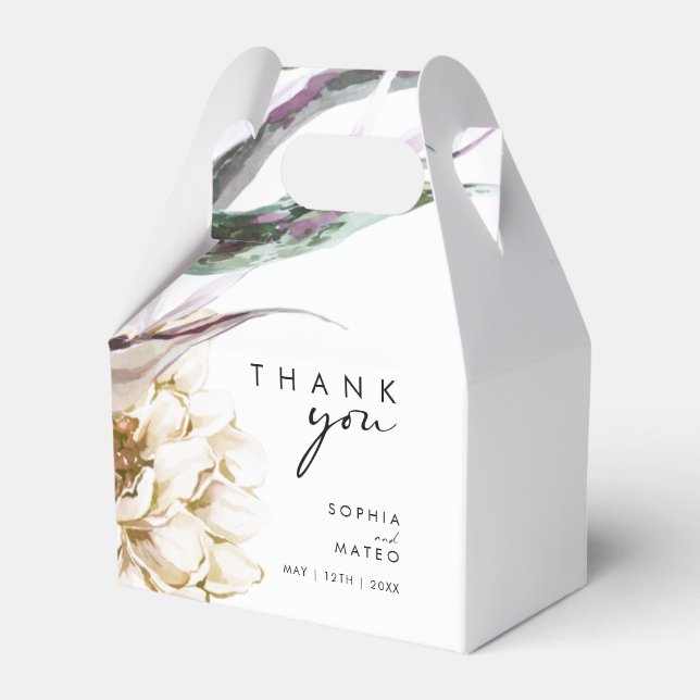 White Floral Wedding Favor Box (Front Side)