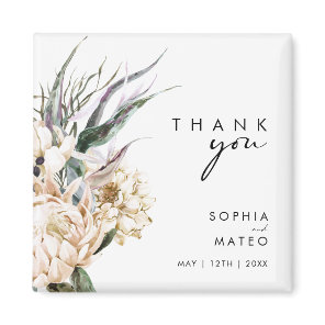 White Floral | Wedding Favor Magnet