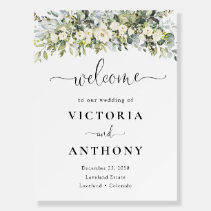 White Floral Wedding Foam Board