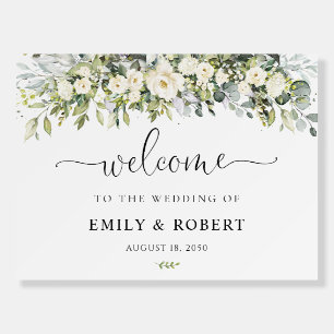 White Floral Wedding Foam Board