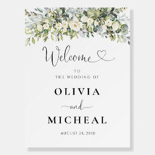White Floral Wedding Foam Board