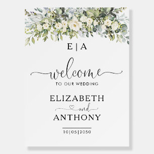 White Floral Wedding Foam Board