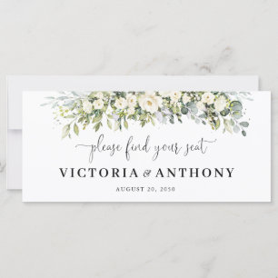 White Floral Wedding Head Table Sign