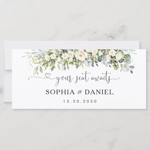 White Floral Wedding Head Table Sign