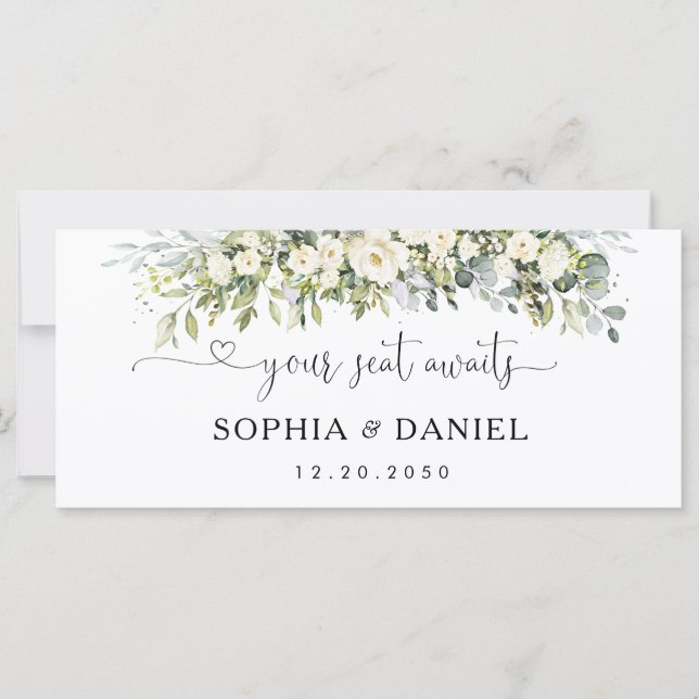 White Floral Wedding Head Table Sign (Front)