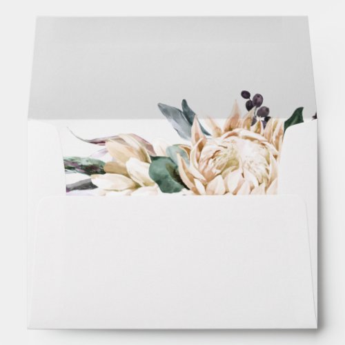 White Floral Wedding Invitation Envelope