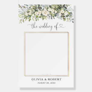 White Floral Wedding Photo Prop Foam Board