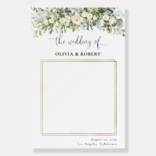 White Floral Wedding Photo Prop Foam Board