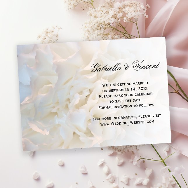 White Floral Wedding Save the Date Invitation (Creator Uploaded)
