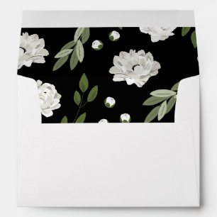 White Floral Wedding Sprigs Invitation Envelope