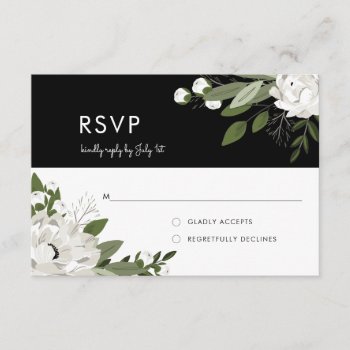 White Floral Wedding Sprigs - Rsvp by Whimzy_Designs at Zazzle