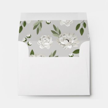 White Floral Wedding Sprigs Rsvp Envelope by Whimzy_Designs at Zazzle