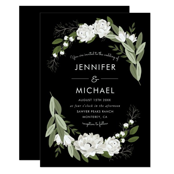 256159549587806342 White Floral Wedding Sprigs - Wedding Invite
