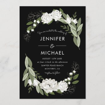 White Floral Wedding Sprigs - Wedding Invite by Whimzy_Designs at Zazzle