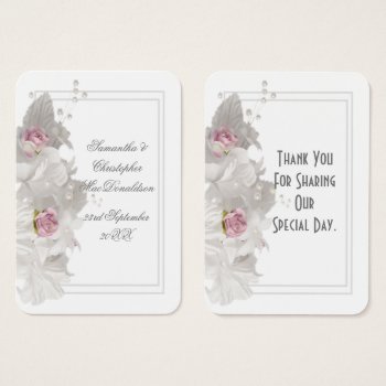 White Floral Wedding Thank You Tag by personalized_wedding at Zazzle