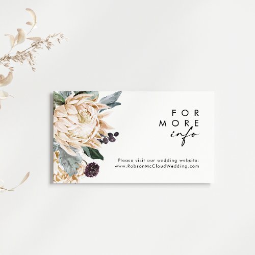 White Floral Wedding Website Enclosure Card