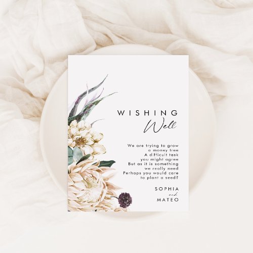 White Floral Wedding Wishing Well Enclosure Card