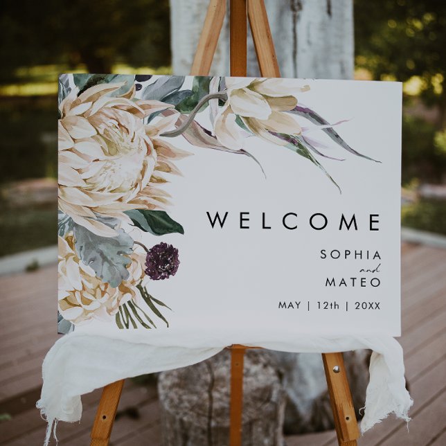 White Floral Welcome Foam Board (Creator Uploaded)