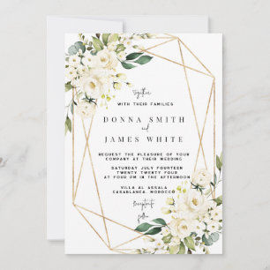 White Floral White Hydrangea Invitation