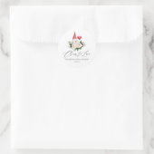 White Floral Wine Tasting Bridal Shower Classic Round Sticker (Bag)