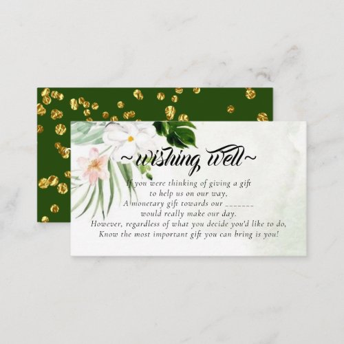 White Floral Wishing Well for Wedding Enclosure Card