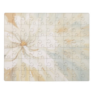 White flower abstract painting. Jigsaw Puzzle