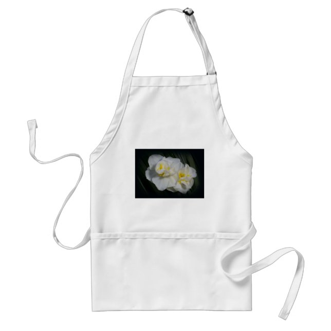 White Flower Adult Apron (Front)