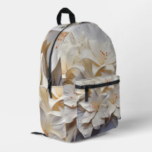 white flower bagpack