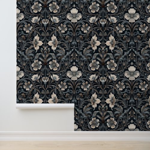 White Flower Black Baroque Gothic Background Wallpaper White Flower Black Baroque Gothic Background Wallpaper