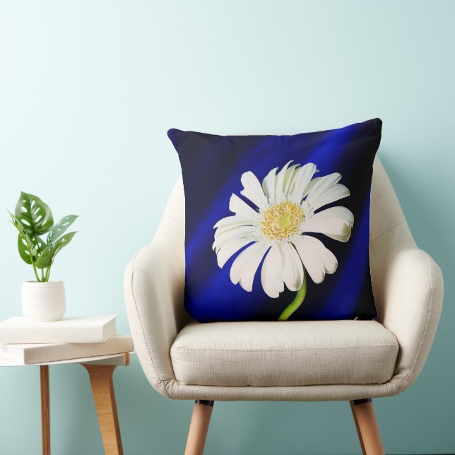 White Flower Blossom Throw Pillow (Chair)