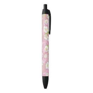 White Flower Botanical Blossom Leaves Art Pen