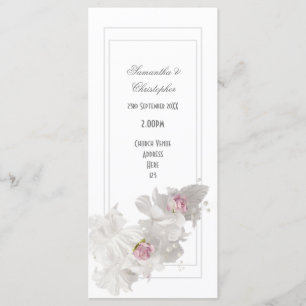 White flower bouquet church wedding program