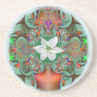 White Flower Bouquet Drink Coaster