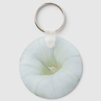 White Flower Center Keychain