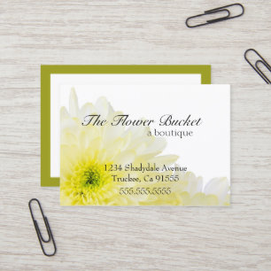 White Flower & Cream Color Business Card