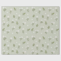 White Flower Cute Seamless Pattern Wrapping Paper