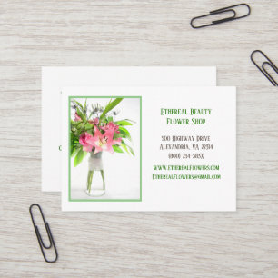 White flower delivery business card