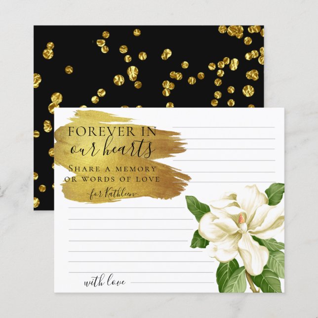 White Flower Elegant Share a Memory Funeral Card (Front/Back)